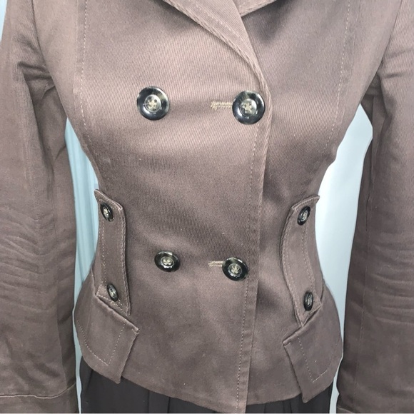 Benetton Brown Military Jacket Size 40/ US 4 - Picture 4 of 9